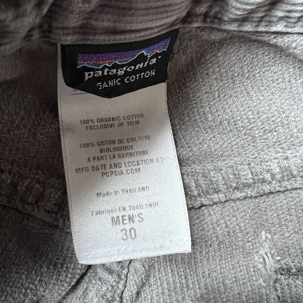 Patagonia 100% Organic Cotton Grey Corduroy Straight Leg Pants Men's 30x32 READ - Picture 6 of 12